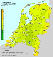 Weerkaart KNMI Temperatuur