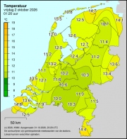 Weerkaart KNMI Temperatuur