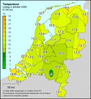 Weerkaart KNMI Temperatuur