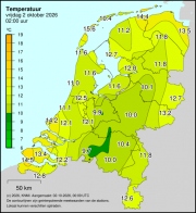 Weerkaart KNMI Temperatuur