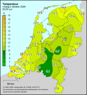 Weerkaart KNMI Temperatuur