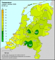 Weerkaart KNMI Temperatuur