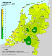 Weerkaart KNMI Temperatuur