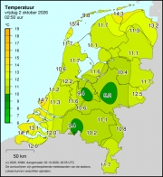 Weerkaart KNMI Temperatuur