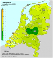 Weerkaart KNMI Temperatuur