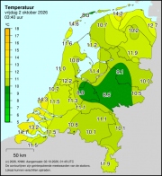 Weerkaart KNMI Temperatuur