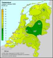 Weerkaart KNMI Temperatuur