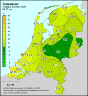 Weerkaart KNMI Temperatuur