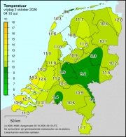 Weerkaart KNMI Temperatuur