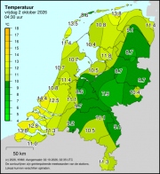 Weerkaart KNMI Temperatuur