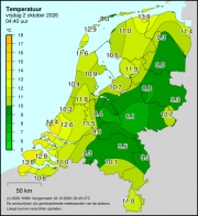 Weerkaart KNMI Temperatuur