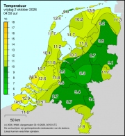 Weerkaart KNMI Temperatuur