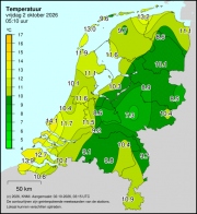 Weerkaart KNMI Temperatuur