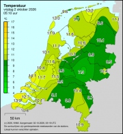 Weerkaart KNMI Temperatuur