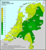 Weerkaart KNMI Temperatuur