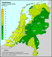 Weerkaart KNMI Temperatuur