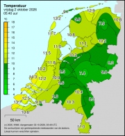 Weerkaart KNMI Temperatuur