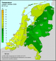 Weerkaart KNMI Temperatuur