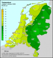 Weerkaart KNMI Temperatuur