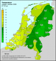 Weerkaart KNMI Temperatuur