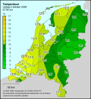Weerkaart KNMI Temperatuur