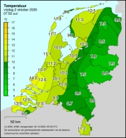 Weerkaart KNMI Temperatuur