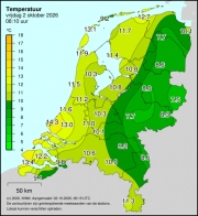 Weerkaart KNMI Temperatuur