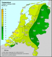 Weerkaart KNMI Temperatuur