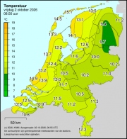 Weerkaart KNMI Temperatuur