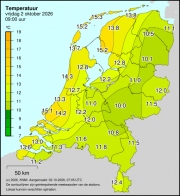 Weerkaart KNMI Temperatuur