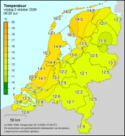 Weerkaart KNMI Temperatuur