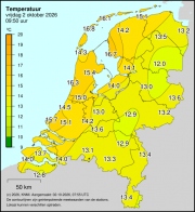 Weerkaart KNMI Temperatuur