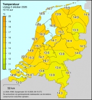 Weerkaart KNMI Temperatuur