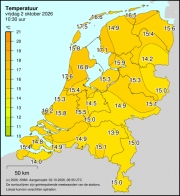 Weerkaart KNMI Temperatuur