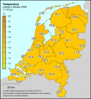 Weerkaart KNMI Temperatuur
