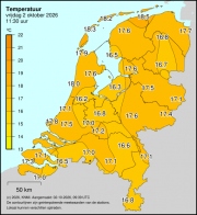 Weerkaart KNMI Temperatuur