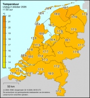 Weerkaart KNMI Temperatuur