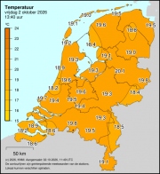 Weerkaart KNMI Temperatuur
