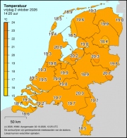 Weerkaart KNMI Temperatuur