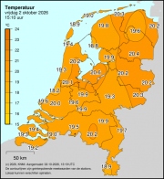 Weerkaart KNMI Temperatuur