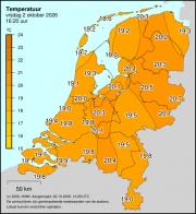Weerkaart KNMI Temperatuur