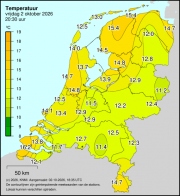 Weerkaart KNMI Temperatuur