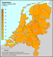 Weerkaart KNMI Temperatuur