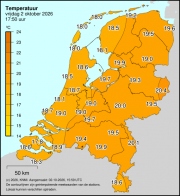 Weerkaart KNMI Temperatuur