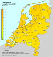 Weerkaart KNMI Temperatuur