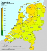 Weerkaart KNMI Temperatuur