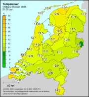 Weerkaart KNMI Temperatuur