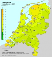 Weerkaart KNMI Temperatuur