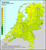 Weerkaart KNMI Temperatuur