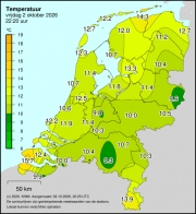 Weerkaart KNMI Temperatuur
